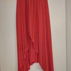 HYFVE Red Maxi A-Line Skirt for Cocktail